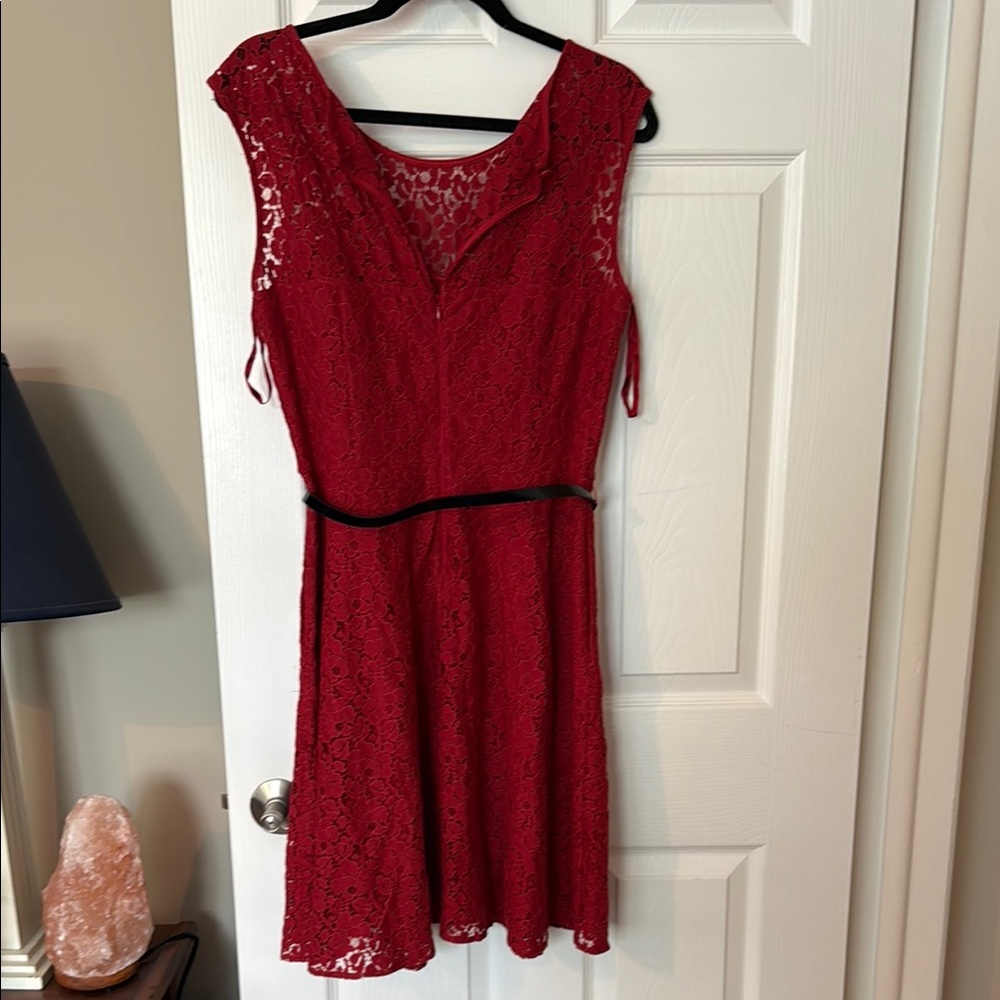 White House Black Market Red A-Line Mini Dress - Picture 2 of 3